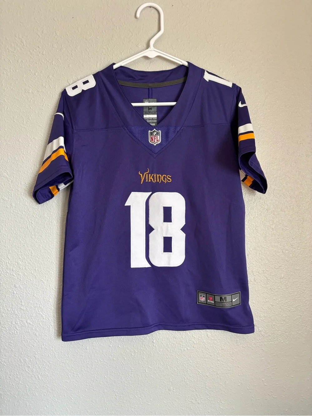 Nike Kids Purple Minnesota Vikings #18 Jersey with White Numbers